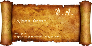 Mojses Anett névjegykártya